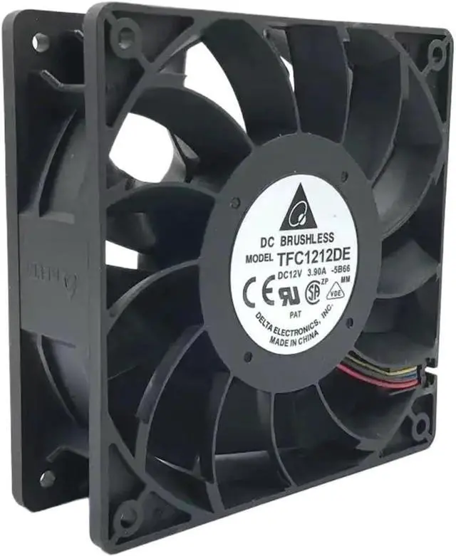 Alt view image 5 of 5 - 120mm High Speed Fan Compatible For Delta 1212DE 12038 12V 3.9A PWM | 250 CFM ASIC Miner Cooling, 5500 RPM Dual Ball Bearing(4 wires)