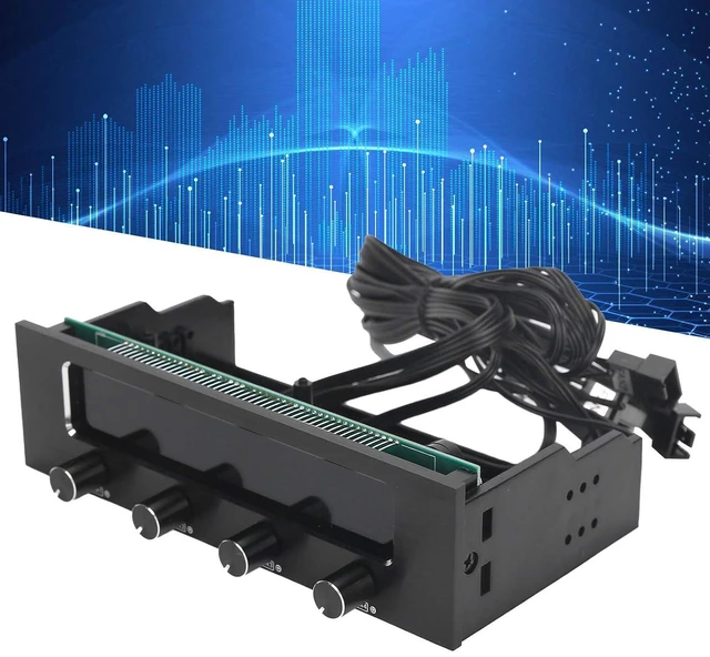 Main image of Multifunctional Computer Fan Controller with 4 Channels, LCD Display and Temperature Sensor for Enhanced CPU Cooling Performance