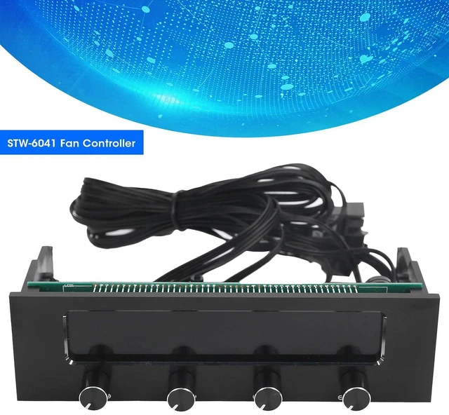 Alt view image 2 of 7 - Multifunctional Computer Fan Controller with 4 Channels, LCD Display and Temperature Sensor for Enhanced CPU Cooling Performance