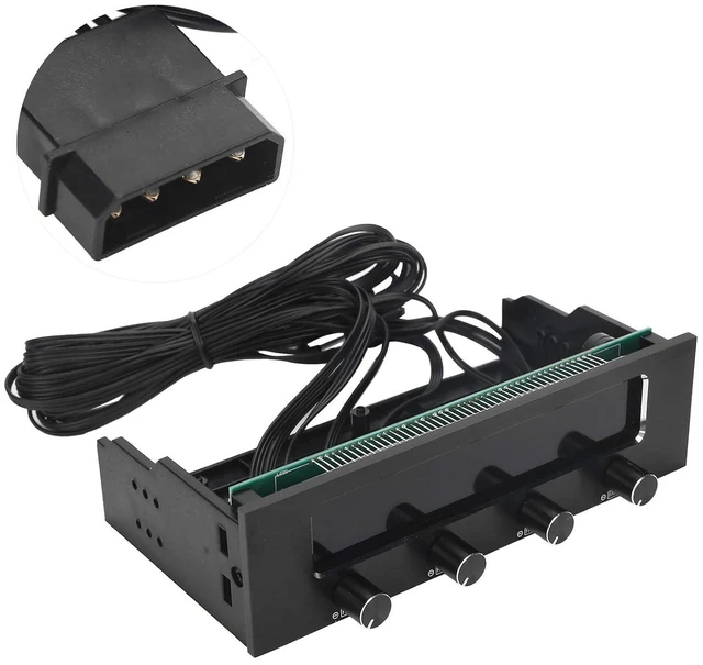 Alt view image 6 of 7 - Multifunctional Computer Fan Controller with 4 Channels, LCD Display and Temperature Sensor for Enhanced CPU Cooling Performance