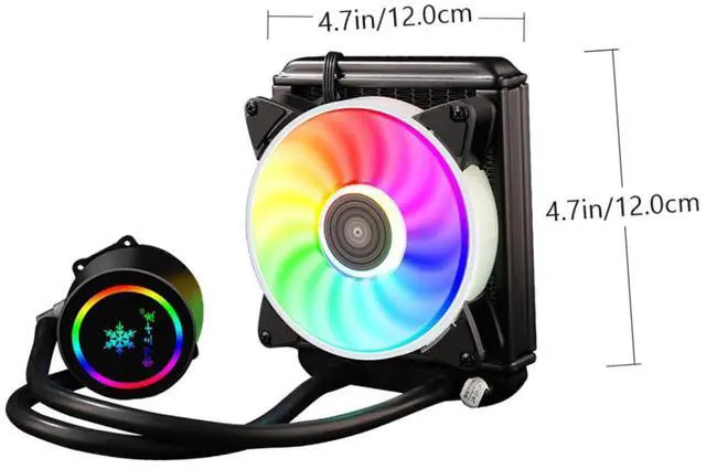 Alt view image 2 of 7 - CPU Cooler Radiator Liquid Cooler All-in-One Compact Water Cooling Heat Sink for Computer