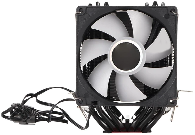 Alt view image 3 of 7 - Colorful Lighting of 9 Cm CPU Cooler Dual Tower 6 Copper Heat Tube 3 Fans for Copper DIY Enthusiasts