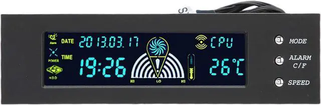 Main image of Computer Fan Speed Controller with Temperature Control, LCD Front Panel 5.25in, Black, STW5023, High Performance