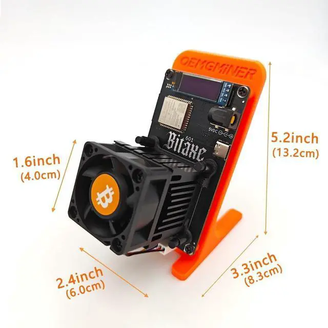 Alt view image 6 of 6 - New Bitaxe Gamma 601 Pro Dual-Fan Version 1.3TH/s 18W/TH Efficiency Twin Turbo Cooling Bitcoin Solo Miner BM1370 ASIC Chip 2.4G Web & WiFi