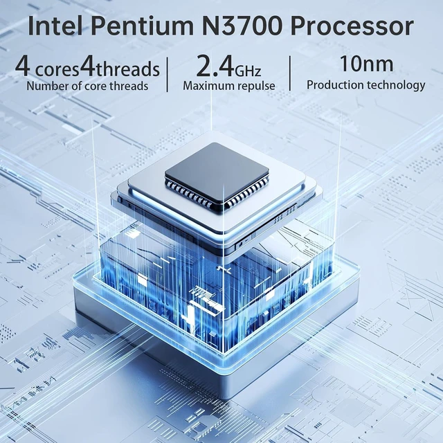 Alt view image 3 of 7 - Mini PC (4C/4T) 8GB RAM 256GB SSD Support 2T desktop computers windows/WiFi/BT/DC/RJ45 LAN 1000M/USB*4/USB-C*2 /HDMI*2 4K Dual Display 2.4G/5G WiFi & BT4.2 Mini Desktop Computer Home Office (N3700)