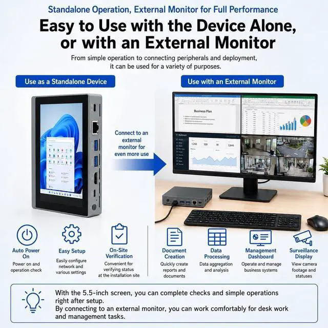 Alt view image 6 of 7 - HIGOLEPC Mini PC Win 11 Pro Celeron N5095 Mini Computer with Fan,16GB DDR4,256GB ROM Mini PC with Screen Micro PC Full-Featured USB-C 4K 60Hz Triple Display Mini Gaming Computer WiFi 5.0 BT5.0