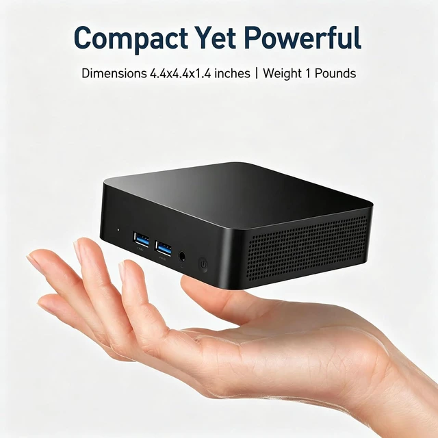 Alt view image 4 of 7 - 2026 New Mini PC Windows 11 Pro, 1TB SSD, 16GB RAM, Intel Core i3-6006U, Desktop Computer Support 4K@60Hz, WiFi 5, Bluetooth 5, Type-C, USB 3.2 Gen1, HDMI, RJ45 Ethernet, Home, Business, Office