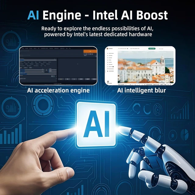 Alt view image 5 of 7 - AI Mini PC with Intel Ultra 7 155H (16C/22T), 16GB DDR5, 1TB NVMe SSD, Mini Desktop Computer Supports Triple 8K Displays, Thunderbolt 4, Dual 2.5GbE LAN, Wi-Fi 6, BT 5.2, Win 11 Pro