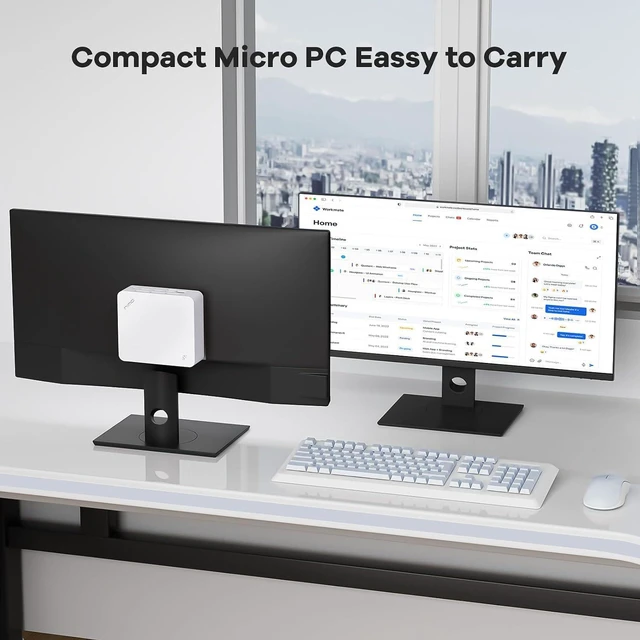 Alt view image 3 of 7 - NIMO Mini PC for Home Office & Multitasking, 8GB RAM 512GB SSD 12th Gen Intel Alder Lake-N100 (Beat to i3-1115G4, Up to 3.4GHz) Computer Desktop Triple 4K Display Wi-Fi 6, BT5.2