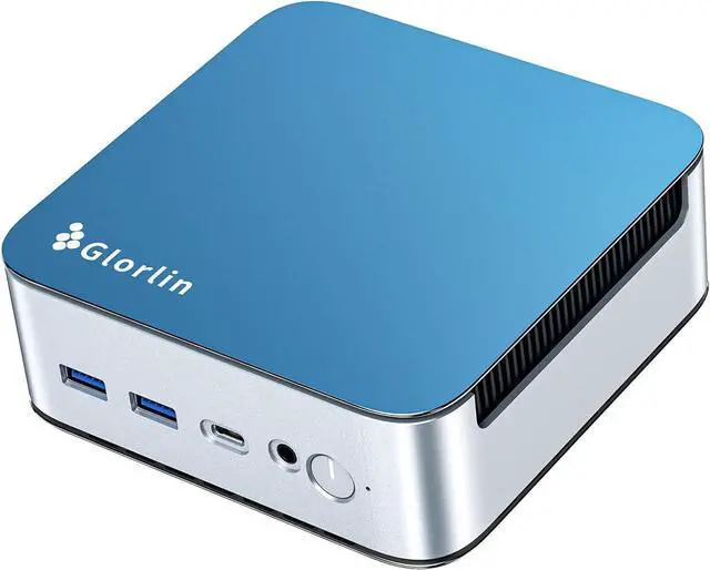 Main image of Glorlin Mini PC Ryzen 5 6600H(Beats 7430U/5825U), 16G LPDDR5 512G NVMe SSD, Mini Desktop Computer with 4K Triple Display, WiFi 6 BT5.3 Dual LAN, Mini Computer for Office, Home, Business