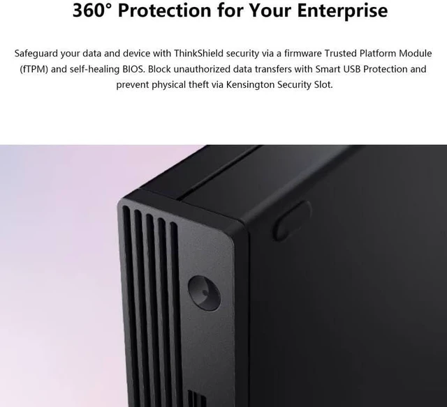 Alt view image 7 of 7 - Customized Lenovo Mini Desktop Computer, Intel N100 Processor, 8GB/ 16GB/ 32GB DDR5 RAM, 256GB/ 512GB/ 1TB/ 2TB SSD, Windows 11, Wi-Fi 6, Bluetooth, HDMI, DisplayPort, RJ-45, Wired KB & Mouse