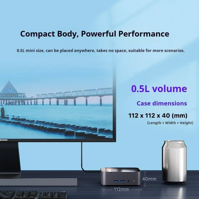 Alt view image 3 of 6 - Lenovobaiying NUC 13 Plus Mini PC with Intel Core i5-13420H Processor,Supports Four 4K Display, 2.5G LAN, Wi-Fi 6E, Bluetooth 5.3,Compact Design for Office/Home Entertainment (Barebone)