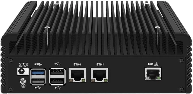 Main image of Fanless Mini PC, Alder Lake N200 (Up to 3.7GHz) NO DDR5 RAM NO M.2 NVMe SSD,Firewall Hardware AQC113C-B1-C 10GbE RJ45, 2x2.5GbE LAN OPNsense Appliance,AES-NI, 2HD, TF/WiFi 6,2SATA