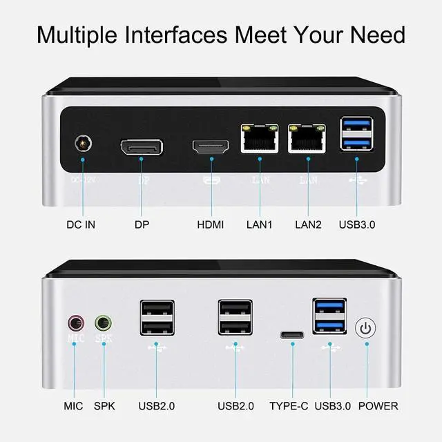 Alt view image 2 of 5 - Desktop Mini Computer with i7 10710u Processor 8GB Memory 1TB Storage SSD BT WiFi Best PC for Home and Office Light Gaming Windows 10 & 11