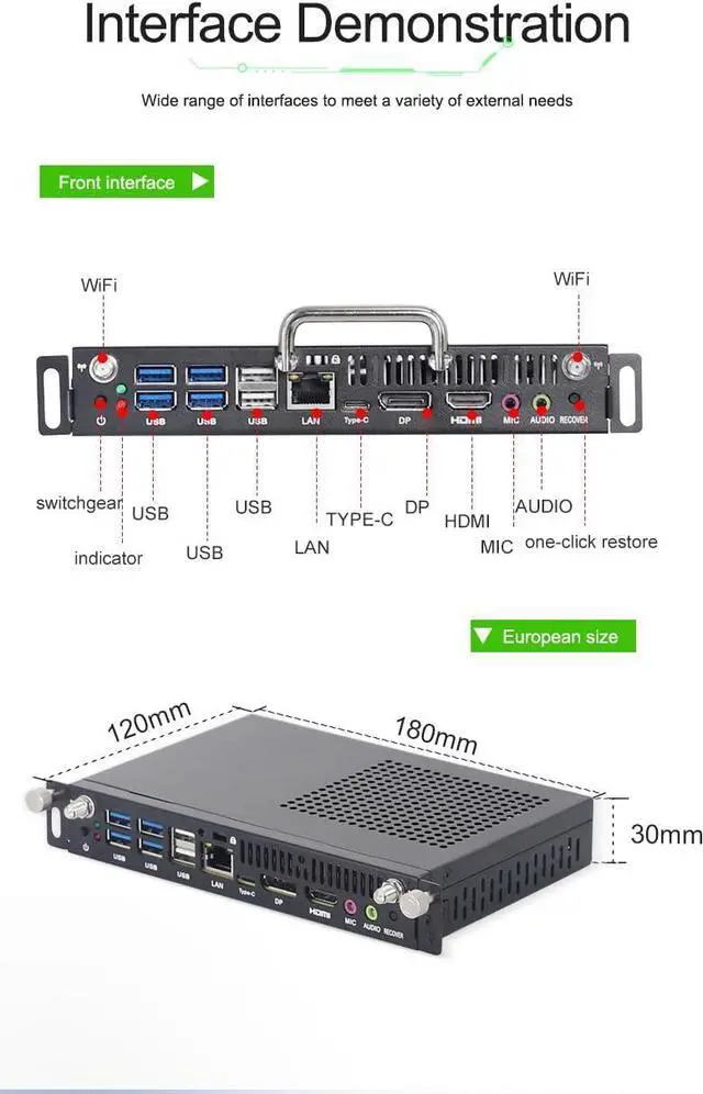 Main image of INYUDA Host OPS M11U-OPS I5 Eleventh Generation 8G Memory Stick 256G Solid State Drive Industrial Desktop OPS mini Computer 4K Without Adapter, Size is 120mm*180mm*30mm WIN11 System
