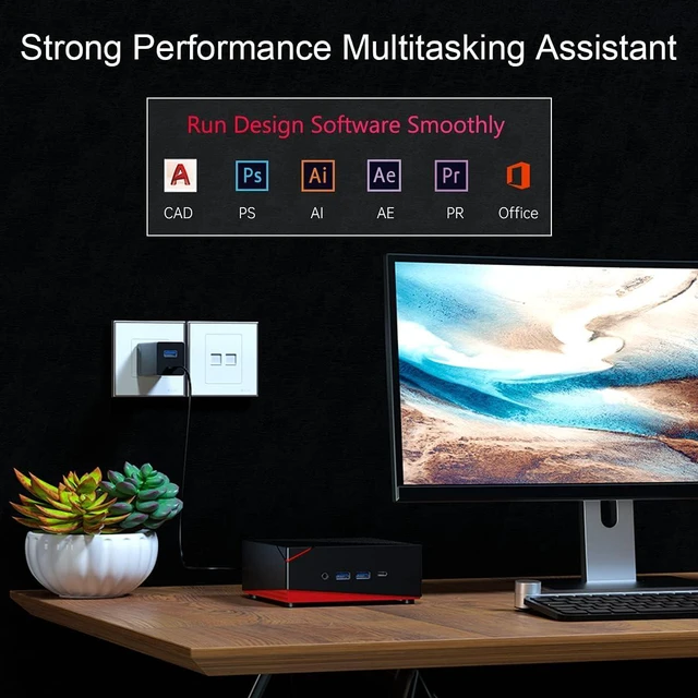 Alt view image 3 of 5 - Small Computer Best Home Mini PC AMD Ryzen 5 4500U up to 4.0 GHz