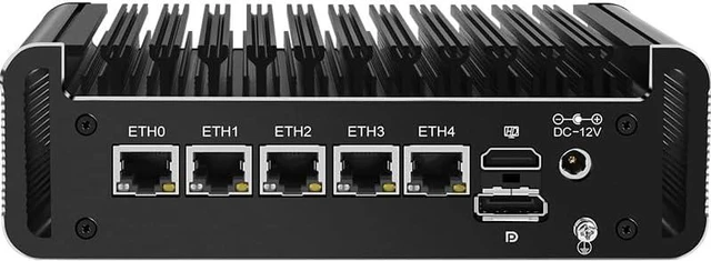 Main image of Fanless Mini PC with 5 * I226-V 2.5G LANs,Celeron J6413,NO RAM NO SSD