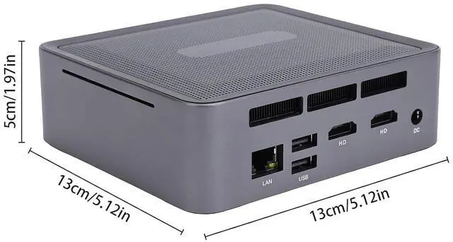 Alt view image 2 of 7 - Wisoqu Mini PC, Ryzen 7 5825U 8 Core 16 Threads Up to 4.5GHz, WiFi 6 5.2, Dual 4K Type C Triple Display, with Radeon RX Vega 8 Graphics (US Plug)