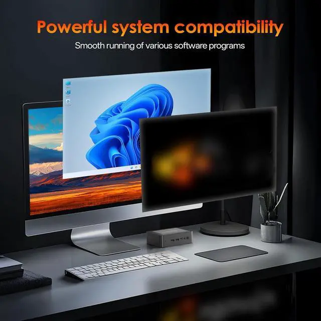 Alt view image 7 of 7 - Wisoqu Mini PC, Ryzen 7 5825U 8 Core 16 Threads Up to 4.5GHz, WiFi 6 5.2, Dual 4K Type C Triple Display, with Radeon RX Vega 8 Graphics (US Plug)