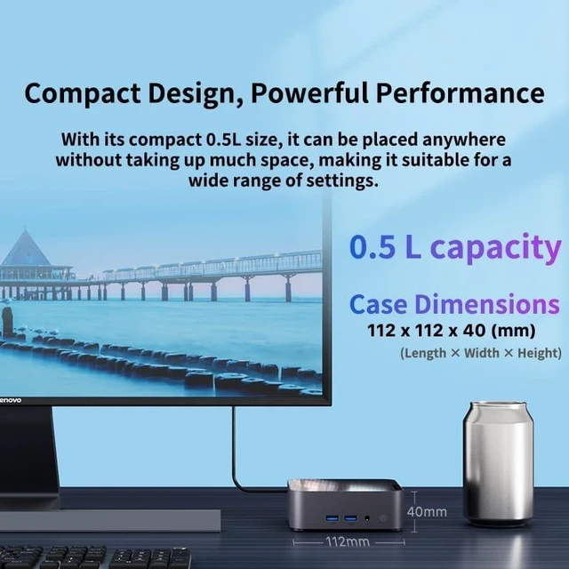 Alt view image 5 of 7 - LenovoBaiying NUC13 Plus Mini PC with Intel Core i7-13620H, 64EU UHD Graphics, Quad 4K Display Support, Dual Thunderbolt 4, 2.5G LAN, 0.5L Compact Design for Office and Business(Barebone)