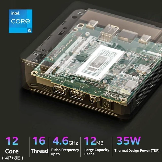 Alt view image 2 of 7 - Intel NUC 13 Mini PC NUC13ANHi5 with Intel Core i5-1340P, Iris Xe Graphics, Dual HDMI 2.1, Quad 4K Display Support, Wi-Fi 6E, Bluetooth 5.3, for IoT and Commercial Applications(16GB RAM+1TB SSD)