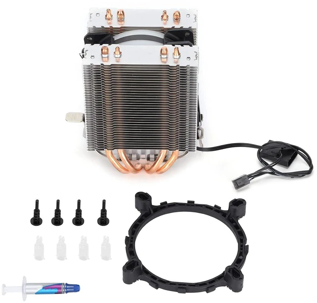 Alt view image 6 of 7 - CPU Air Cooler CPU Cooling Fan Processor Cooler Heatsink Dual Tower 4 Heatpipes Silent PWM Fan 135mm Design with LED Light for 1150 1151 1155 1156 775 1366