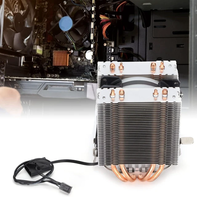 Alt view image 4 of 7 - CPU Air Cooler CPU Cooling Fan Processor Cooler Heatsink Dual Tower 4 Heatpipes Silent PWM Fan 135mm Design with LED Light for 1150 1151 1155 1156 775 1366