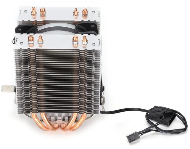Alt view image 7 of 7 - CPU Air Cooler CPU Cooling Fan Processor Cooler Heatsink Dual Tower 4 Heatpipes Silent PWM Fan 135mm Design with LED Light for 1150 1151 1155 1156 775 1366