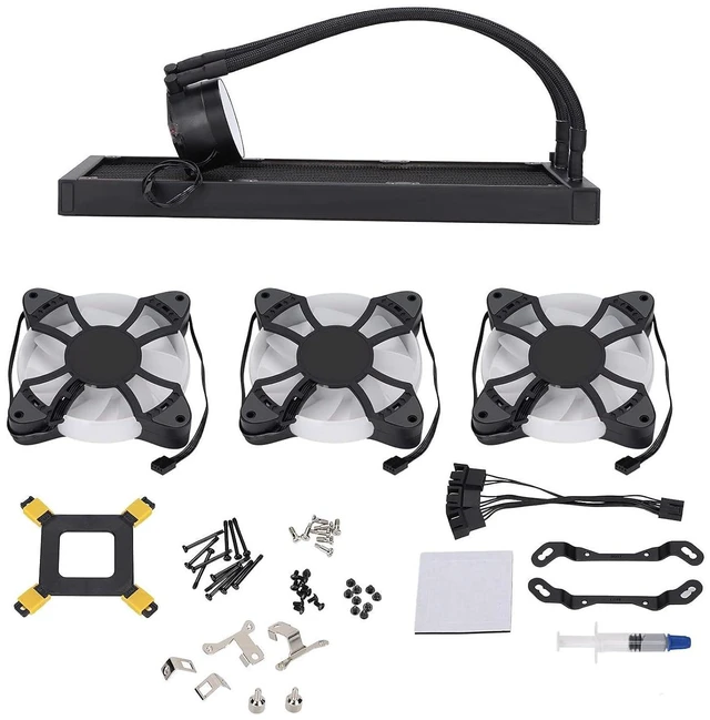 Alt view image 6 of 7 - RGB Liquid CPU Cooler Efficient ARGB Fans Low Noise Cooling Fan for IntelAMD Platform ABSBrass 360mm