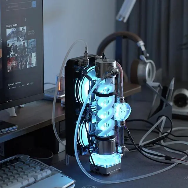 Main image of Water Cooling Phone Cooler for Gaming, Water Cooling Head and Cooling Fan, Intelligent Temperature Control, Efficient Heat Dissipation Performance, Wide Compatibility