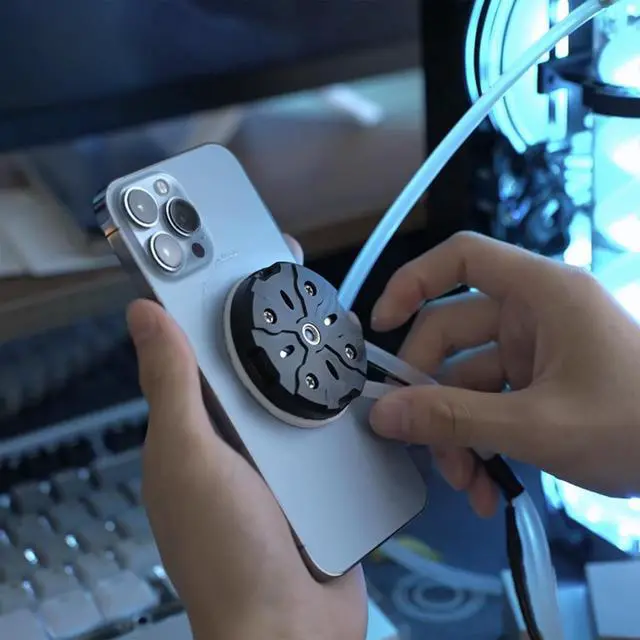 Alt view image 5 of 7 - Water Cooling Phone Cooler for Gaming, Water Cooling Head and Cooling Fan, Intelligent Temperature Control, Efficient Heat Dissipation Performance, Wide Compatibility