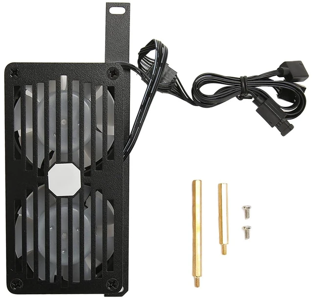 Alt view image 4 of 7 - Double 6025PWM Memory Cooling Fan, 1000 3000RPM, 5V 3Pin Aura Sync ARGB, Metal and ABS Material, for DDR DDR2 DDR3 DDR4 DDR5 Desktop Memory Modules, Efficient Heat Dissipation (Black)