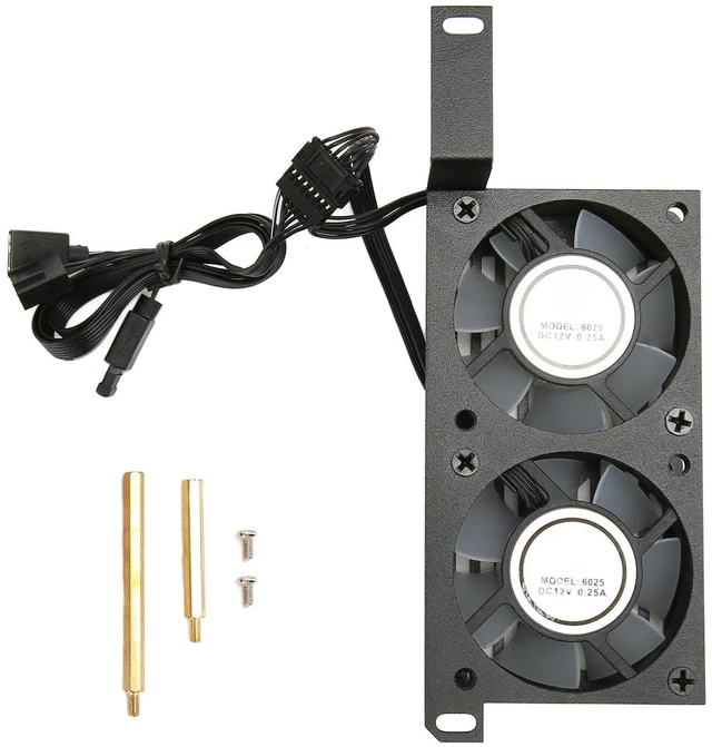 Main image of Double 6025PWM Memory Cooling Fan, 1000 3000RPM, 5V 3Pin Aura Sync ARGB, Metal and ABS Material, for DDR DDR2 DDR3 DDR4 DDR5 Desktop Memory Modules, Efficient Heat Dissipation (Black)