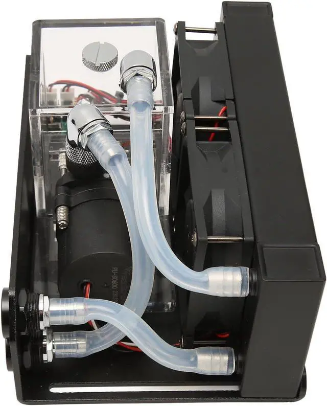 Alt view image 2 of 7 - 12V Water Cooling Pump, Aluminium Alloy Shell, Dual Cooling Fans, Fast Waterflow, Easy Installation for Industry, 4000RPM Fan, 300ML Water Tank