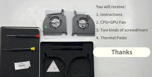 Alt view image 3 of 7 - BestParts New Genuine CPU+GPU Cooling Fan Replacement for Gigabyte AERO 15 OLED (Intel 9th Gen), for AERO 15 (15S) OLED WA NA SA XA YA, P/N: RP75XA, PLB07010S12HH (Not OLED Version)
