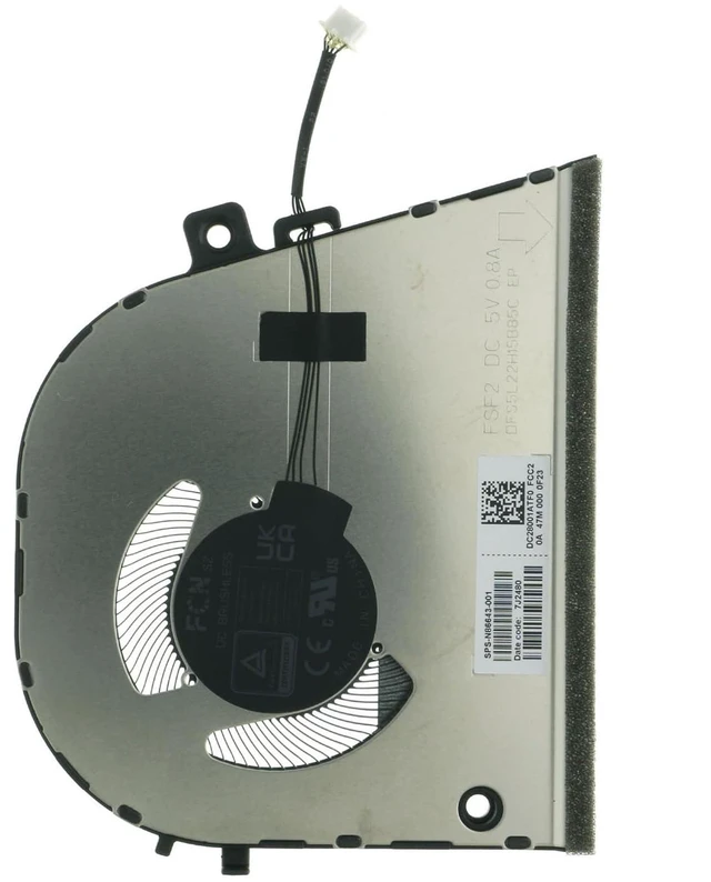 Alt view image 3 of 4 - Replacement CPU Cooling Fan for HP Envy 16-AC 16-AD 16-AC0013DX 16-AC0023DX 16-AC0033DX TPN-C174 FSF2 DFS5L22H15B85C DC 5V N86643-001 N93771-001
