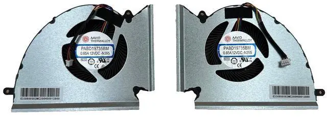 Main image of Replacement New Laptop CPU + GPU Cooling Fan for MSI GE76 GP76 WE76 MS-17K3 MS-17K2 MS-17K1 Series PABD1A010SHL-N452 PABD1A010SHR-N451 DC12V 0.6A Fan