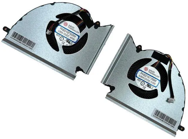 Alt view image 4 of 6 - Replacement New Laptop CPU + GPU Cooling Fan for MSI GE76 GP76 WE76 MS-17K3 MS-17K2 MS-17K1 Series PABD1A010SHL-N452 PABD1A010SHR-N451 DC12V 0.6A Fan