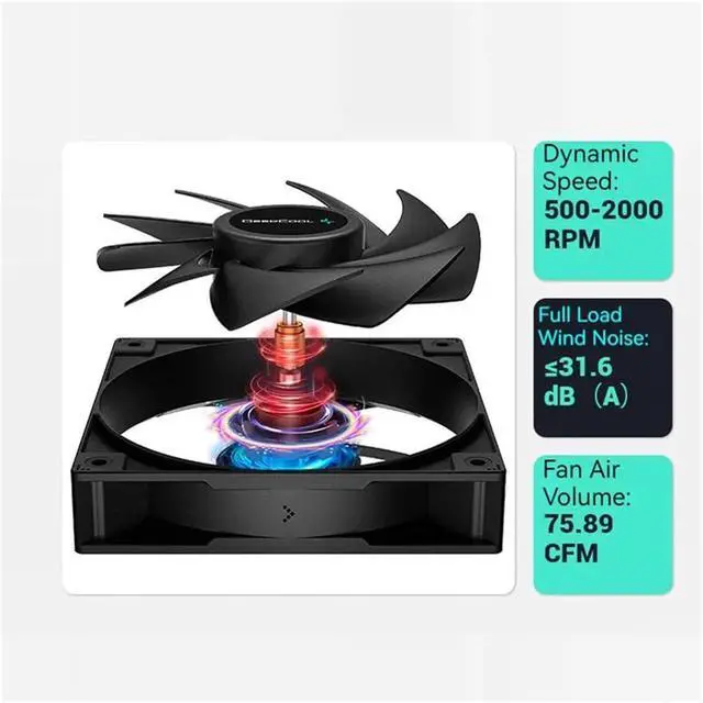 Alt view image 4 of 7 - DEEPCOOL AG400 4 Heat Pipes Dual Fan CPU Air-Cooling Radiator 2000RPM Desktop Cooling Fan Compatible for Intel LGA1700 1200 115X AMD AM4(AG400PLUS G2)