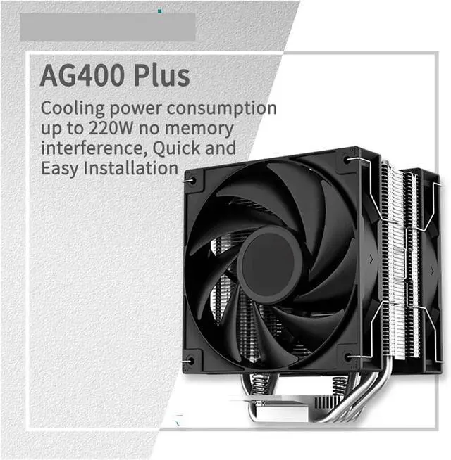 Alt view image 3 of 7 - DEEPCOOL AG400 4 Heat Pipes Dual Fan CPU Air-Cooling Radiator 2000RPM Desktop Cooling Fan Compatible for Intel LGA1700 1200 115X AMD AM4(AG400PLUS G2)