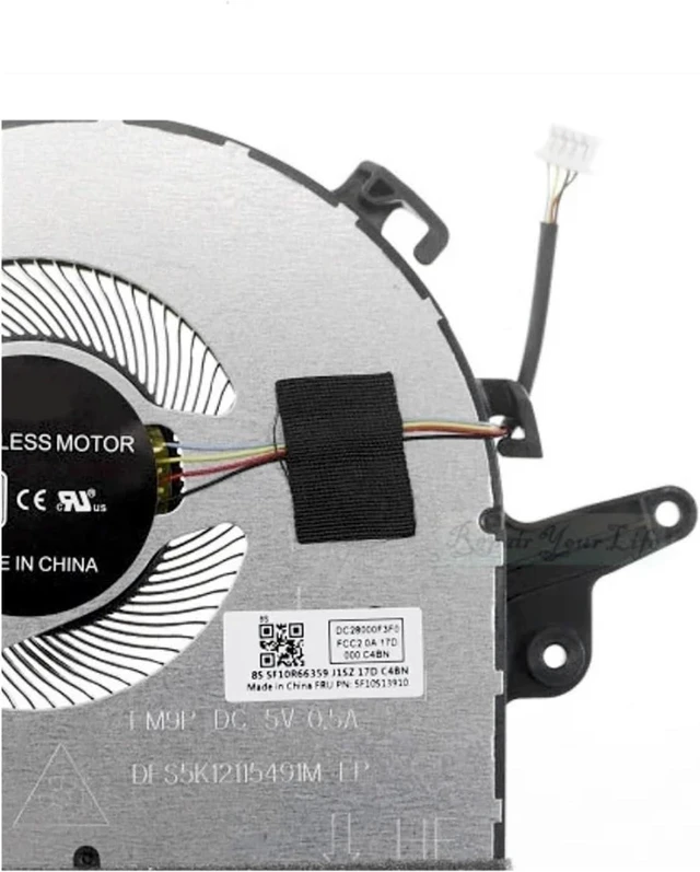 Alt view image 6 of 6 - CPU Cooling Fan Compatible for Lenovo IdeaPad 3-15iil05 3i-15IML05 15ARE05 5F10S13910 5H40S2004 Notebook PC Cooler Fan Radiator DC28000F3F0