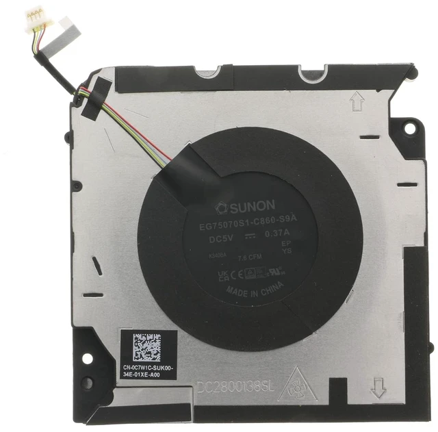 Alt view image 3 of 6 - CPU+GPU Cooling Fan Replacement for Dell Precision 5680 M5680 0C7W1C, DC2800138SL, EG75070S1-C860-S9A, 0TM2DW, DC2800139SL, EG75070S1-C870-S9A