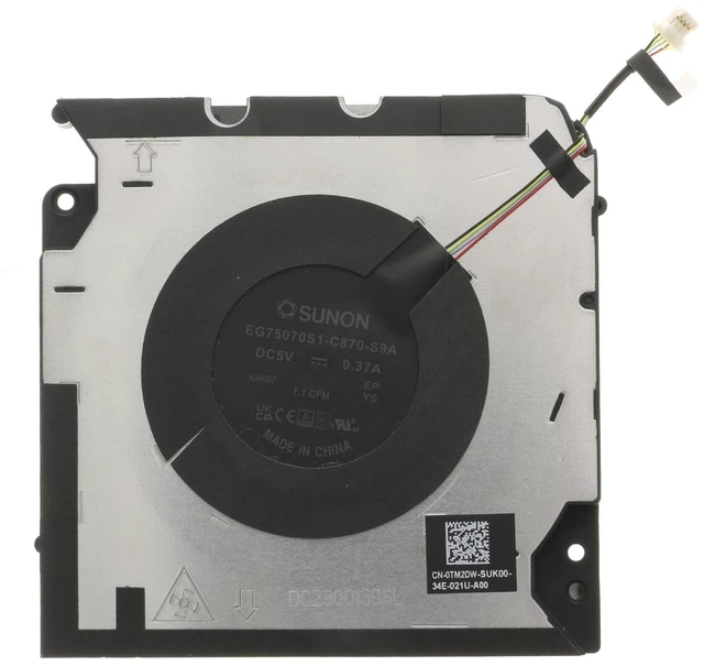 Alt view image 4 of 6 - CPU+GPU Cooling Fan Replacement for Dell Precision 5680 M5680 0C7W1C, DC2800138SL, EG75070S1-C860-S9A, 0TM2DW, DC2800139SL, EG75070S1-C870-S9A