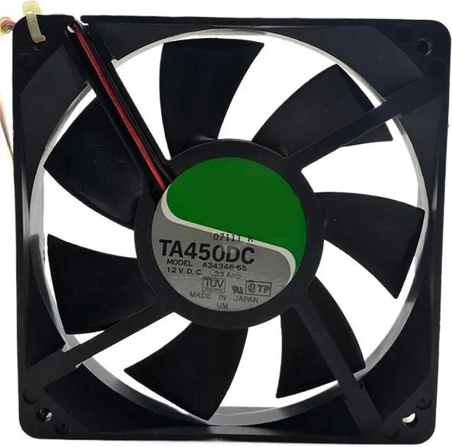 Main image of 1pc for TA450DC A34346-55 12V 0.33A 3.96W 3200RPM 12cm 12025 120x120x25mm Double Ball Cooling Fan