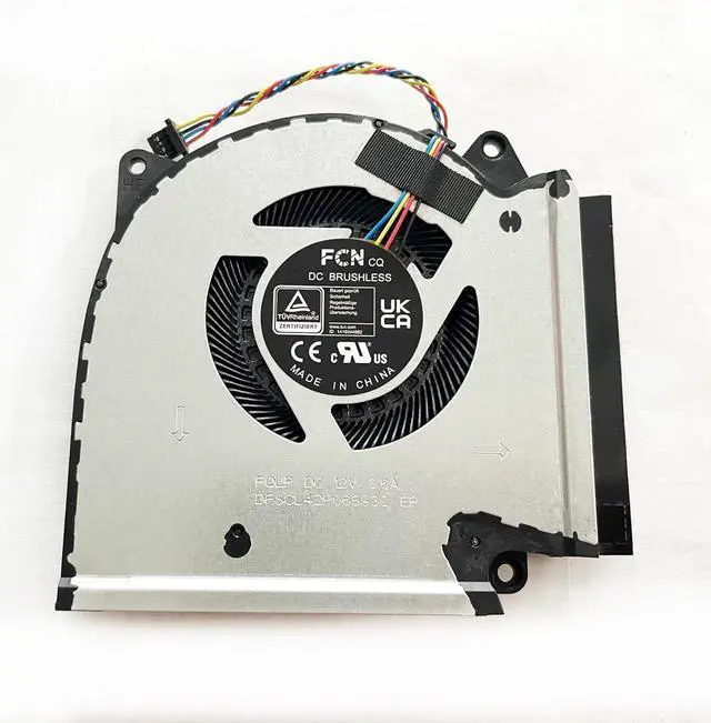 Alt view image 5 of 6 - Replacement CPU+GPU Cooling Fan for Asus G713PV G713PU G713PI RTX4060 RTX4070 Series 13NR0C50P01011 13NR0C50P02011 DFSCL42P06593Q FQLP DFSCL42P16593Q FQLN 12V 0.6A