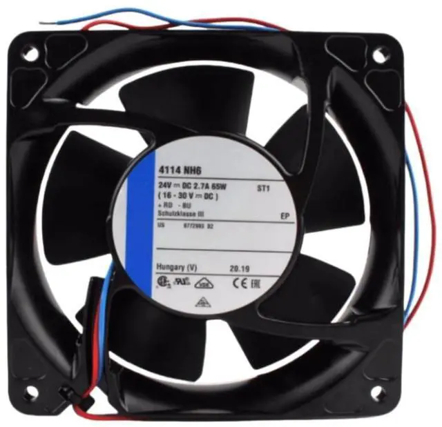 Main image of 4114NH6 Fan 12CM for 24V 2.7A 65W 12038 120X120X38MM 4114 NH6 2-Wire Cooling Fan