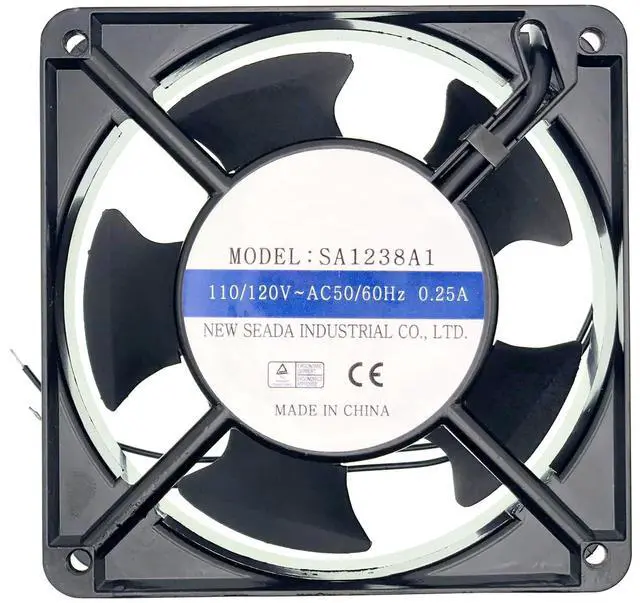 Main image of for SA1238A1 SEADA 110/120V 120mm Axial Fan - 0.25A 50/60HZ 12038 2-Wire Cooling Fan, Industrial Control Cabinet Cooling Fan
