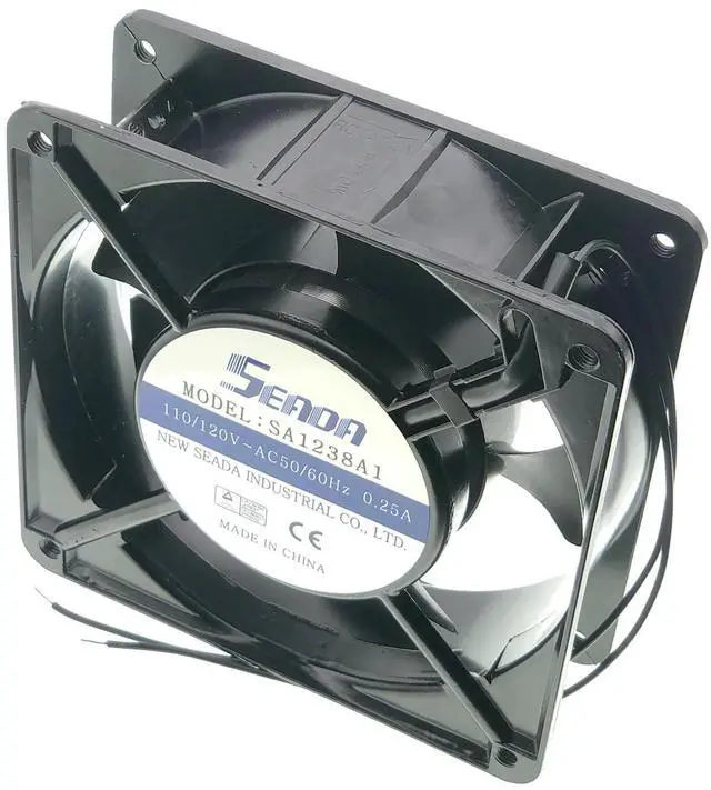 Alt view image 3 of 7 - for SA1238A1 SEADA 110/120V 120mm Axial Fan - 0.25A 50/60HZ 12038 2-Wire Cooling Fan, Industrial Control Cabinet Cooling Fan