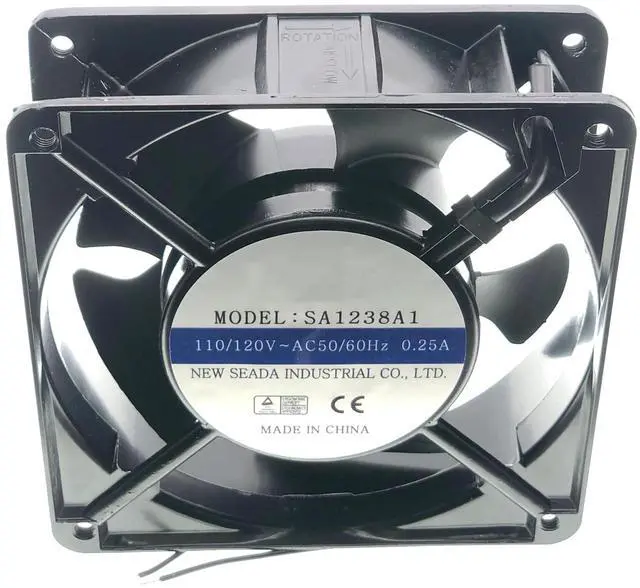 Alt view image 5 of 7 - for SA1238A1 SEADA 110/120V 120mm Axial Fan - 0.25A 50/60HZ 12038 2-Wire Cooling Fan, Industrial Control Cabinet Cooling Fan