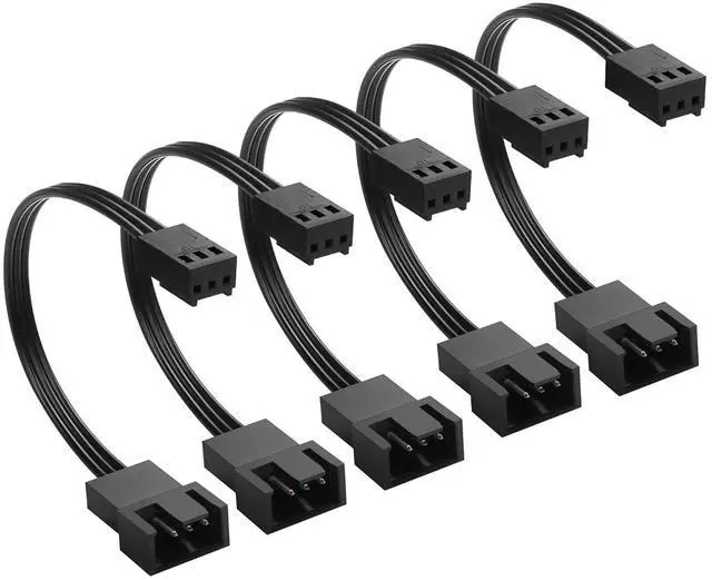 Main image of 4Pin PWM to 3Pin Standard Fan Adapter Cable PWM Fan Temperature Control Cable for Desktop PC 4-Pin/3-Pin Cooling Fan Cable (5 Pack)